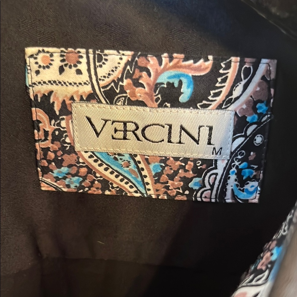 Vercini Men's Black Button Down Dress Shirt Medium View 6